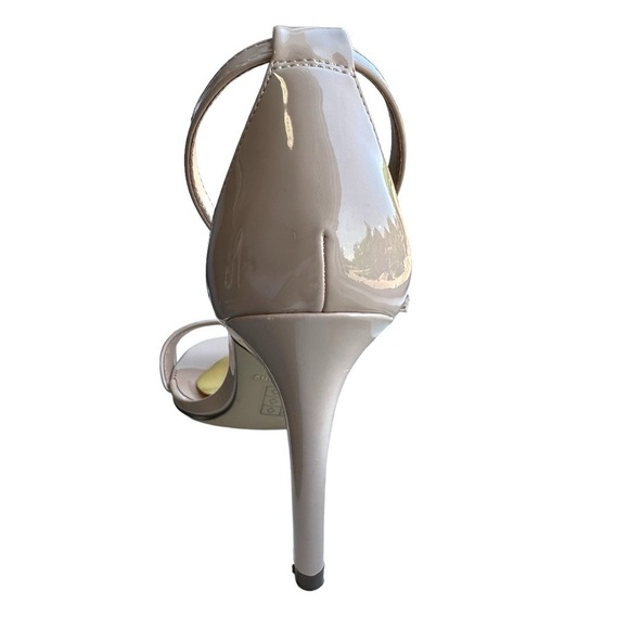 CALL IT SPRING VEGAN ALMOND TOE 4" HIGH HEEL SANDALS STILETTO PATENT NUDE 8 - Picture 14 of 16